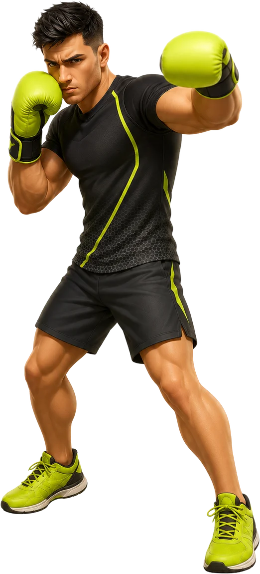 Atleta InBoxe com luvas de treino inteligente