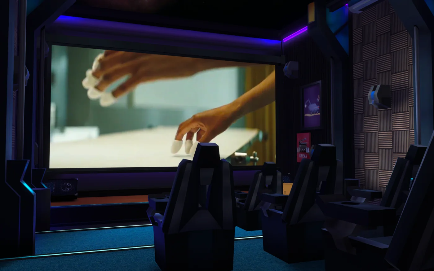 Cinema virtual com conteúdos educativos dentro da plataforma